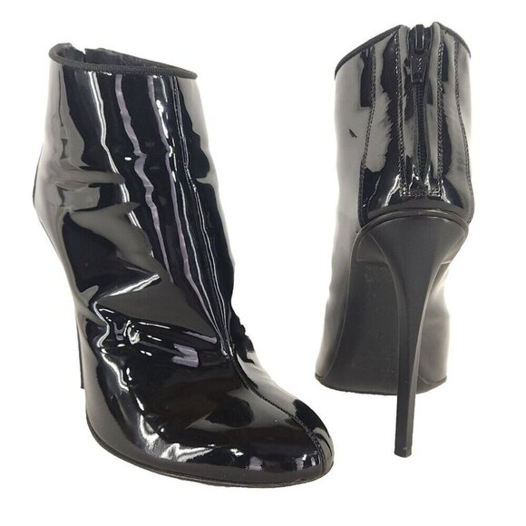 Haider Ackermann Patent Leather Ankle Boots Size 38 US 7 Black Heels $1175 - Picture 1 of 8